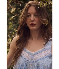 Eileen West Floral Print Sleeveless Sweetheart Neck Woven Chemise