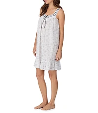 Eileen West Floral Print Sleeveless Sweetheart Neck Woven Chemise