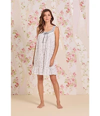 Eileen West Floral Print Sleeveless Sweetheart Neck Woven Chemise