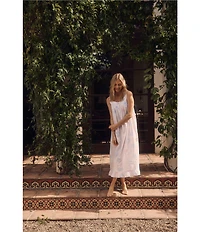 Eileen West Floral Print Sleeveless Sweetheart Neck Woven Lawn Ballet Nightgown