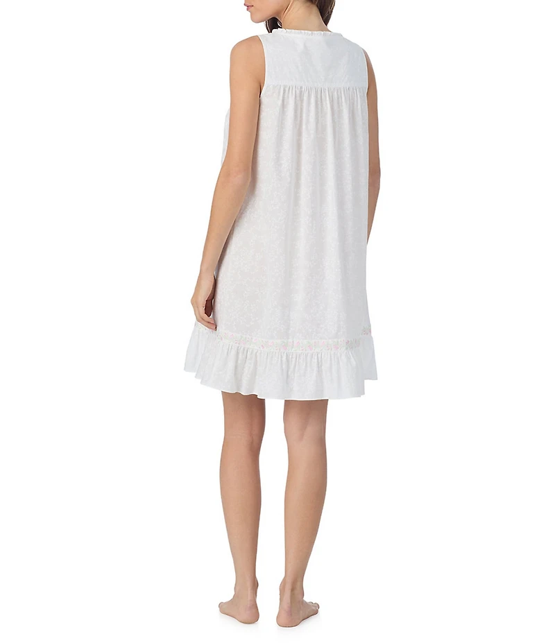 Eileen West Floral Print Sleeveless Sweetheart Neck Woven Short Chemise