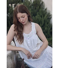 Eileen West Floral Print Sleeveless Sweetheart Neck Woven Short Chemise