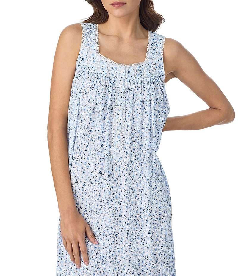 Eileen West Floral Print Sleeveless Sweetheart Woven Chemise