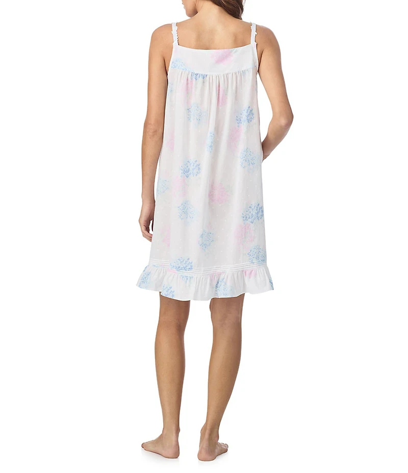 Eileen West Hydrangea Print Sleeveless V-Neck Woven Chemise