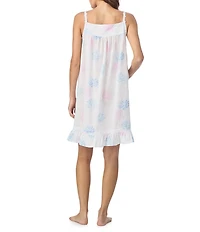Eileen West Hydrangea Print Sleeveless V-Neck Woven Chemise