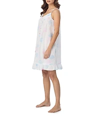 Eileen West Hydrangea Print Sleeveless V-Neck Woven Chemise