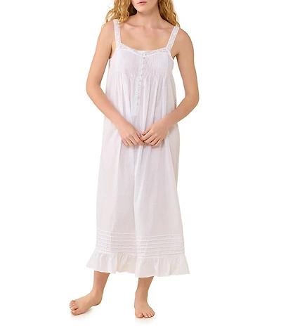 Eileen West Julia Solid Sleeveless Sweetheart Neck Swiss Dot Woven Ballet Nightgown
