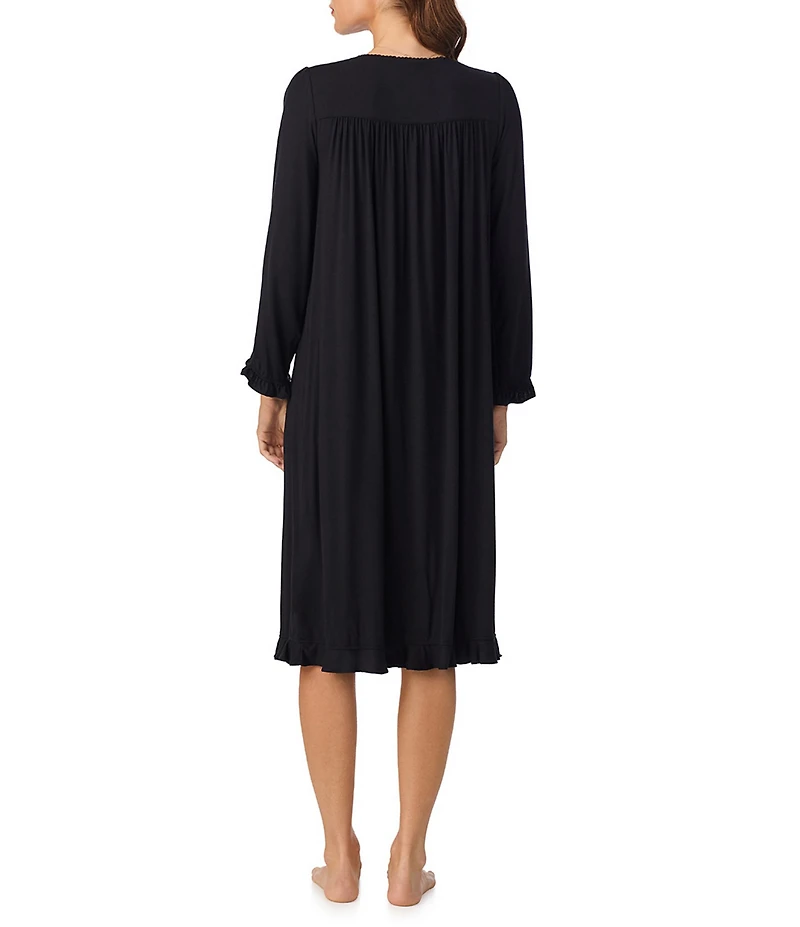 Eileen West Long Sleeve Sweetheart Neck Knit Waltz Nightgown
