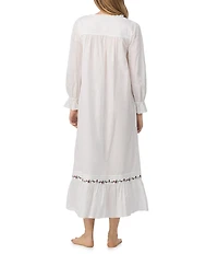 Eileen West Long Sleeve Sweetheart Neck Woven Cotton Ballet Nightgown