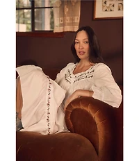 Eileen West Long Sleeve Sweetheart Neck Woven Cotton Ballet Nightgown