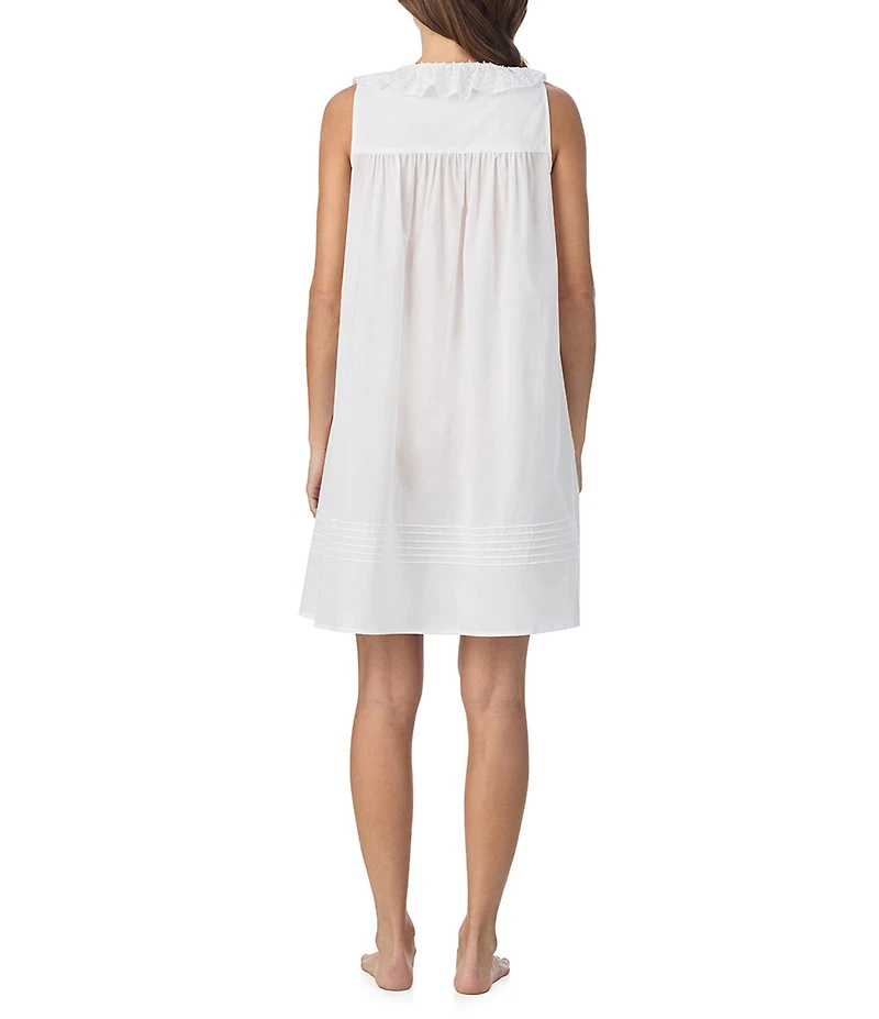 Eileen West Mesh Dot Sleeveless Round Neck Woven Chemise