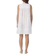 Eileen West Mesh Dot Sleeveless Round Neck Woven Chemise