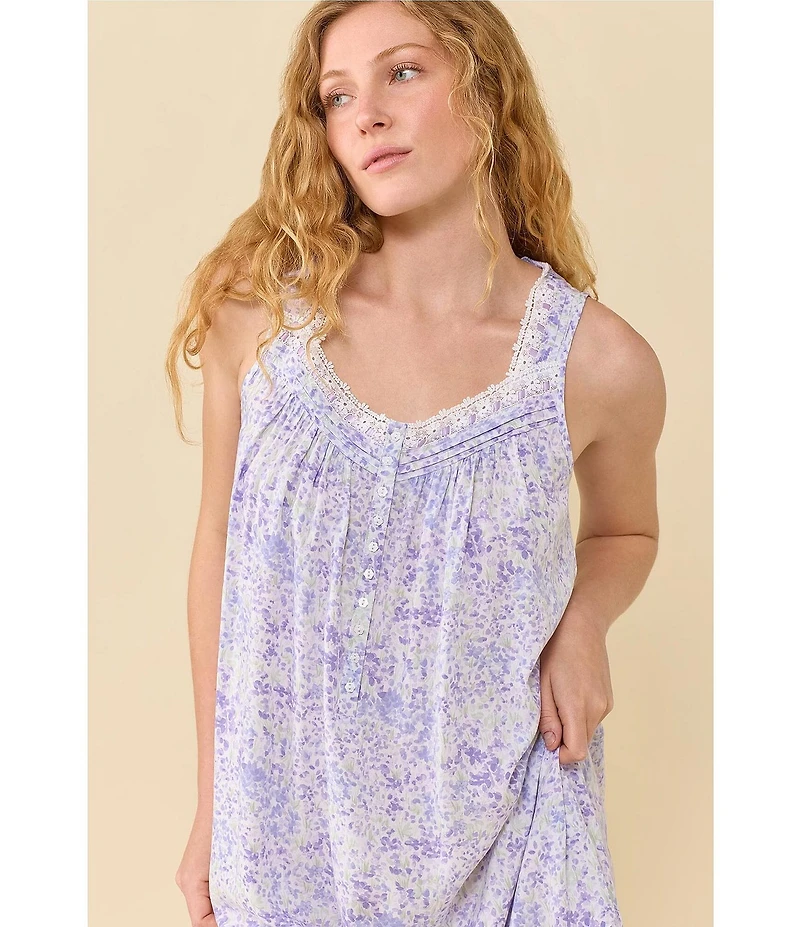 Eileen West Multi Print Sleeveless Sweetheart Neck Woven Short Chemise