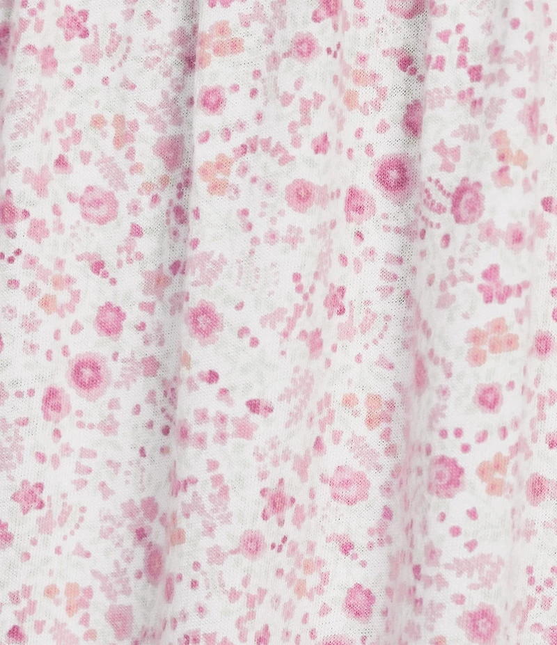 Eileen West Plus Size Floral Cap Sleeve Round Neck Jersey Knit Cotton Long Nightgown