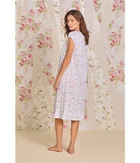 Eileen West Printed Cap Sleeve Sweetheart Neck Knit Short Nightgown