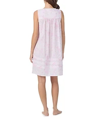 Eileen West Rose Print Sleeveless Sweetheart Neck Woven Short Chemise