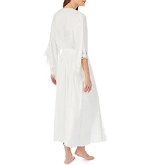 Eileen West Satin & Lace Long Wrap Robe