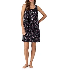 Eileen West Sleeveless Sweetheart Neck Floral Modal Jersey Knit Chemise