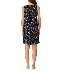 Eileen West Sleeveless Sweetheart Neck Floral Modal Jersey Knit Chemise