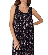Eileen West Sleeveless Sweetheart Neck Floral Modal Jersey Knit Chemise