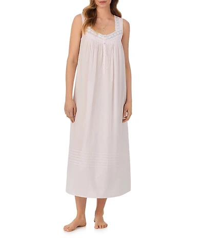 Eileen West Sleeveless Sweetheart Neck Solid Woven Ballet Nightgown