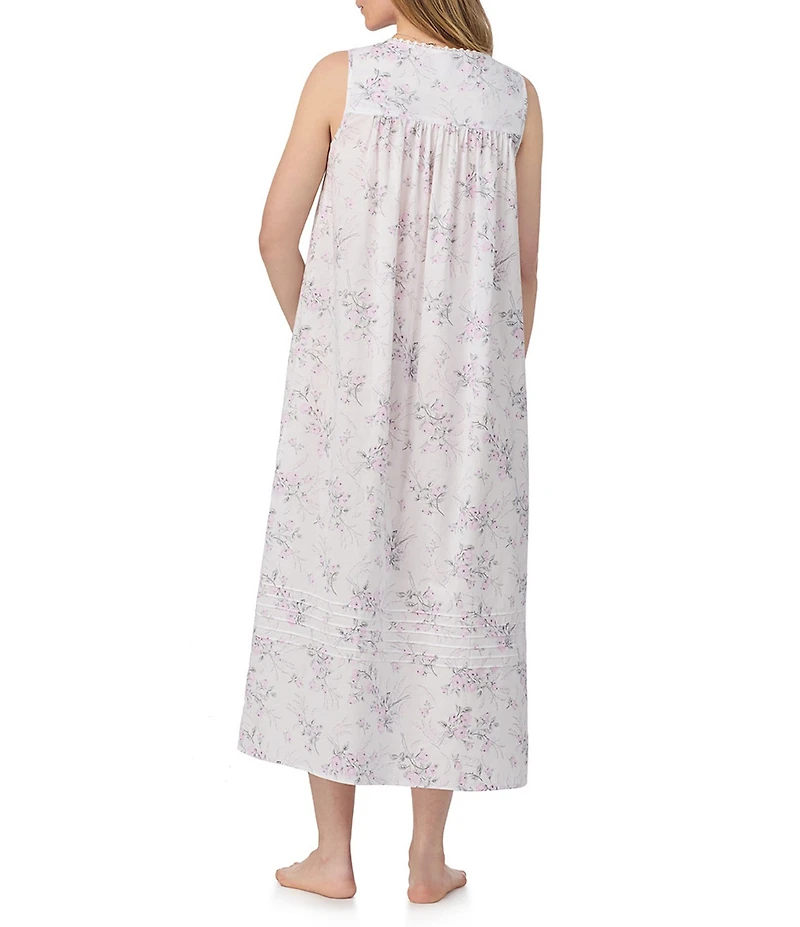 Eileen West Sleeveless Sweetheart Neck Woven Floral Ballet Nightgown