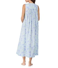 Eileen West Sleeveless Sweetheart Neck Woven Lawn Floral Print Ballet Nightgown