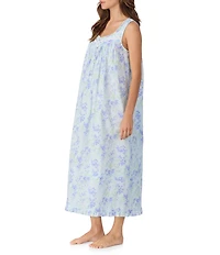 Eileen West Sleeveless Sweetheart Neck Woven Lawn Floral Print Ballet Nightgown