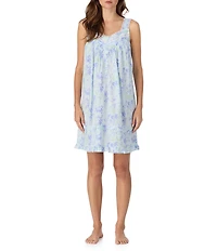 Eileen West Sleeveless Sweetheart Neck Woven Lawn Floral Print Chemise