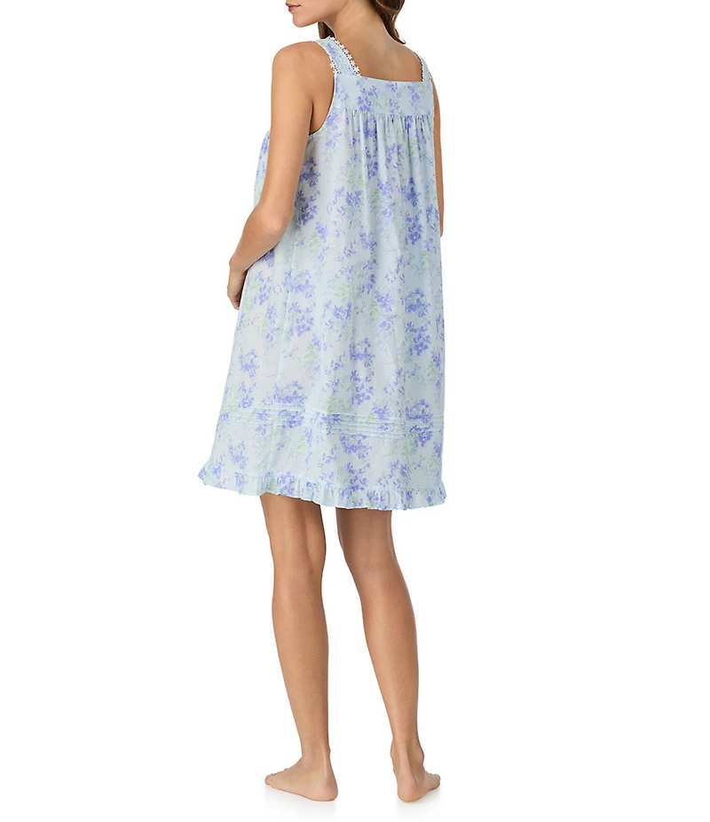 Eileen West Sleeveless Sweetheart Neck Woven Lawn Floral Print Chemise