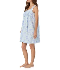 Eileen West Sleeveless Sweetheart Neck Woven Lawn Floral Print Chemise