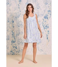 Eileen West Sleeveless Sweetheart Neck Woven Lawn Floral Print Chemise