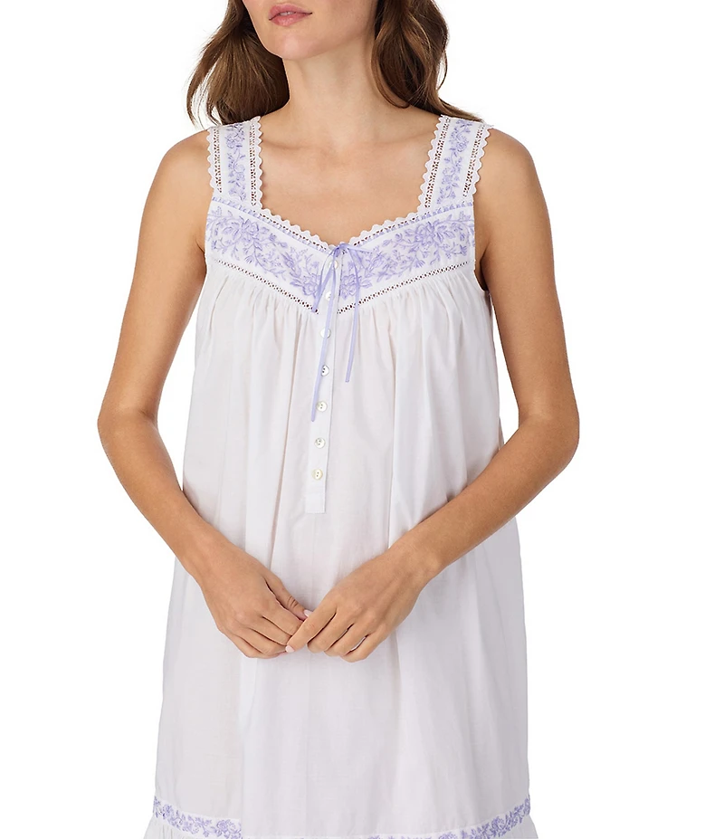 Eileen West Sleeveless Sweetheart Neck Woven Short Nightgown