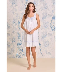 Eileen West Sleeveless Sweetheart Neck Woven Short Nightgown