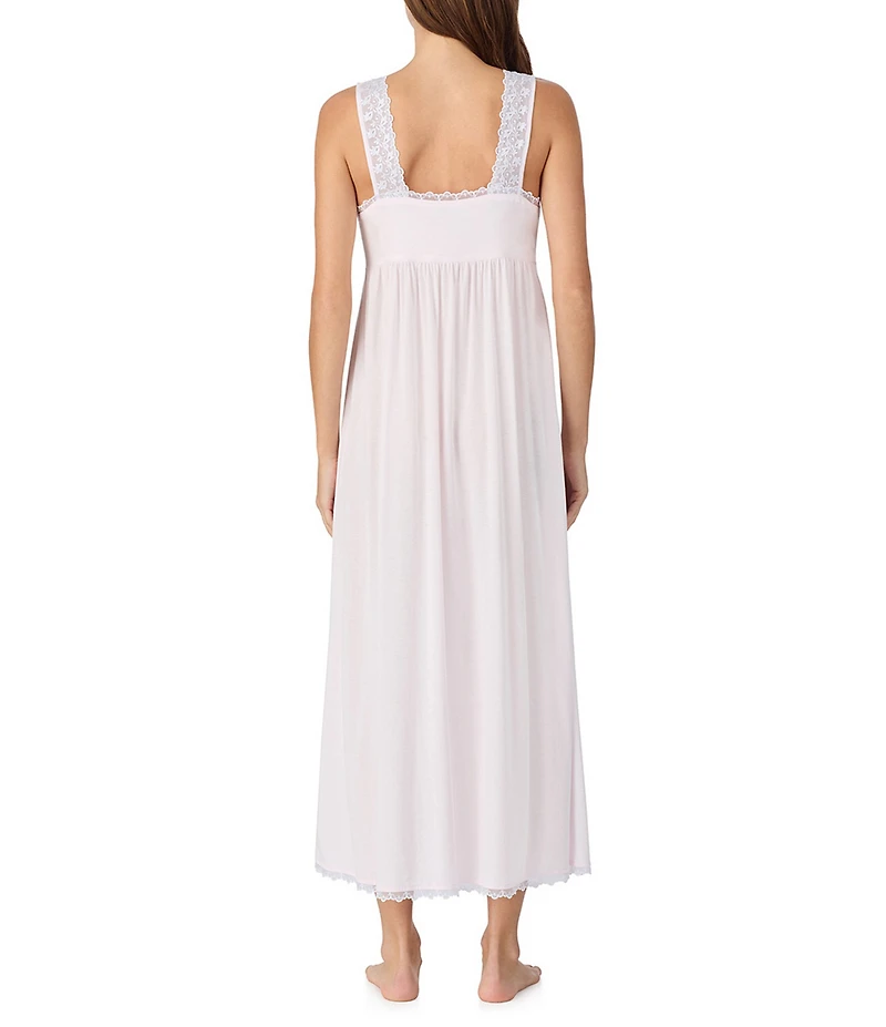 Eileen West Sleeveless V-Neck Jersey Knit Long Nightgown