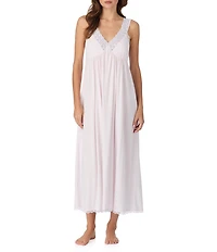 Eileen West Sleeveless V-Neck Jersey Knit Long Nightgown
