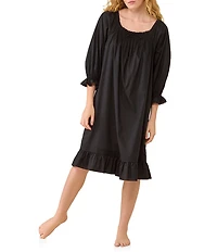 Eileen West Solid 3/4 Sleeve Square Neck Waltz Nightgown