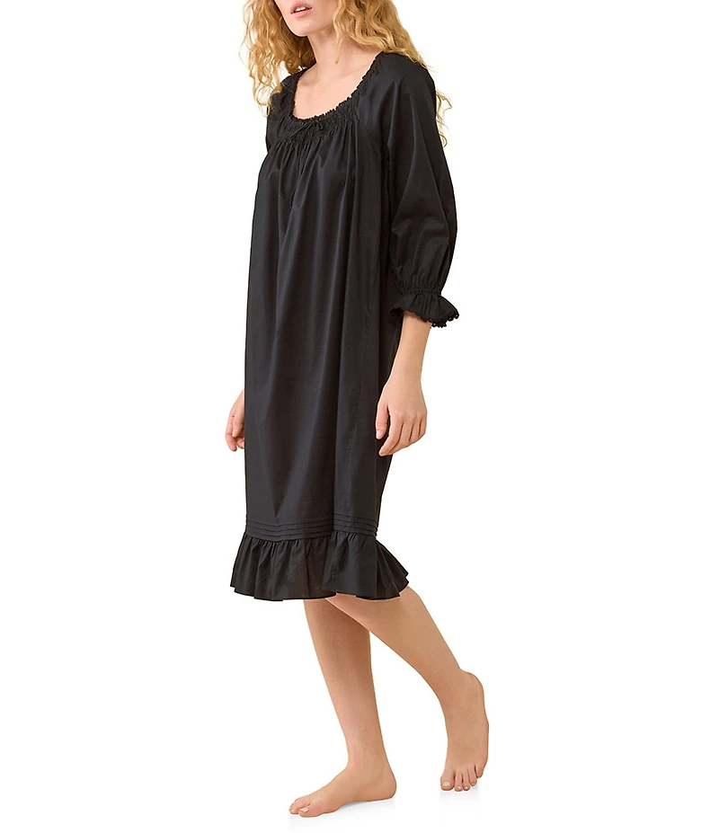 Eileen West Solid 3/4 Sleeve Square Neck Waltz Nightgown
