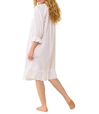 Eileen West Solid 3/4 Sleeve Square Neck Waltz Nightgown