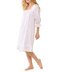 Eileen West Solid 3/4 Sleeve Square Neck Waltz Nightgown