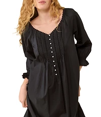 Eileen West Solid 3/4 Sleeve V-Neck Ballet Nightgown