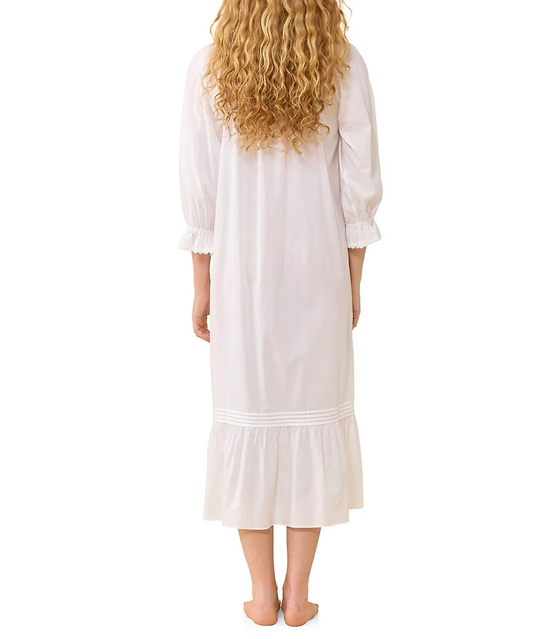 Eileen West Solid 3/4 Sleeve V-Neck Ballet Nightgown