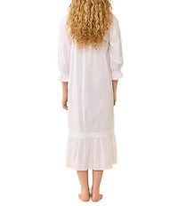 Eileen West Solid 3/4 Sleeve V-Neck Ballet Nightgown