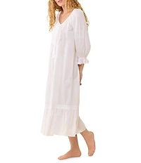 Eileen West Solid 3/4 Sleeve V-Neck Ballet Nightgown