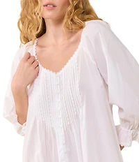 Eileen West Solid 3/4 Sleeve V-Neck Ballet Nightgown