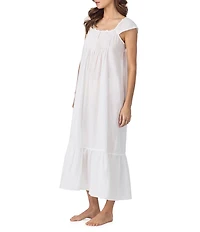 Eileen West Solid Cap Sleeve Round Neck Woven Ballet Nightgown