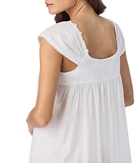 Eileen West Solid Cap Sleeve Round Neck Woven Ballet Nightgown