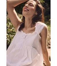 Eileen West Solid Cap Sleeve Round Neck Woven Ballet Nightgown