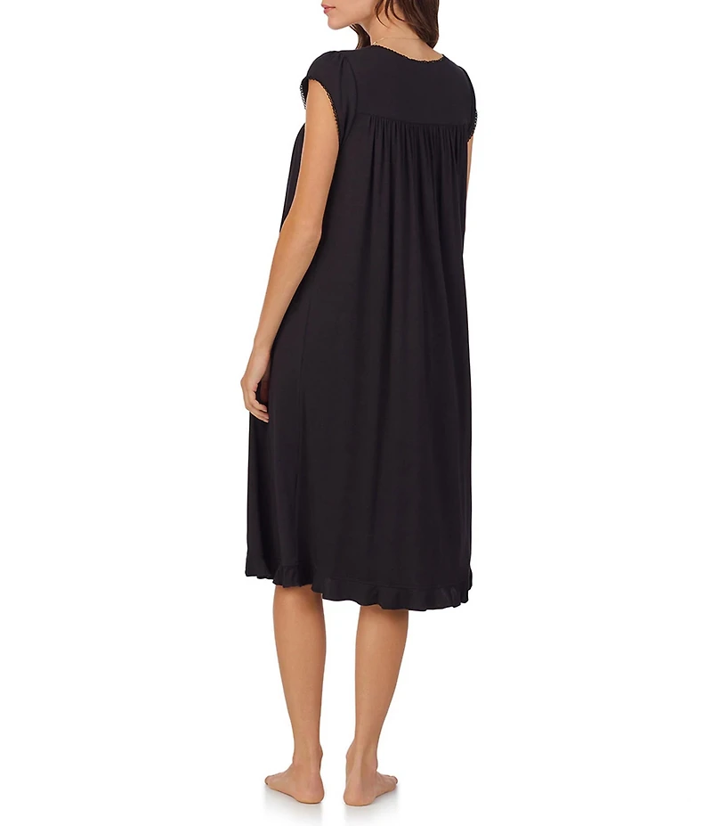 Eileen West Solid Cap Sleeve Sweetheart Neck Modal Jersey Knit Waltz Nightgown