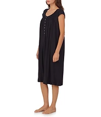Eileen West Solid Cap Sleeve Sweetheart Neck Modal Jersey Knit Waltz Nightgown
